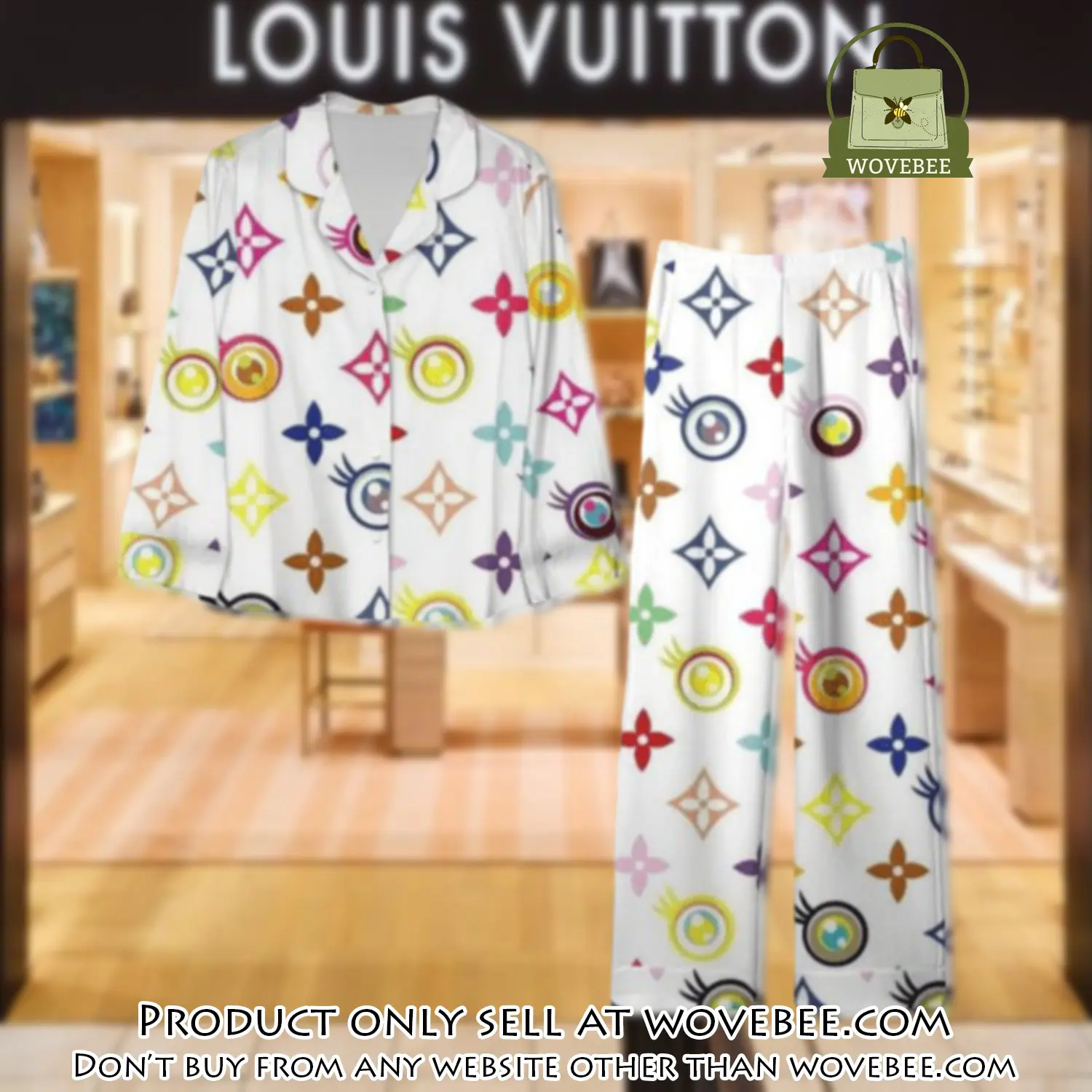 Trending luxury lv satin pajama set pjs1106 wvb1349995